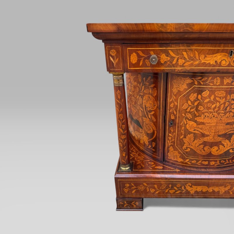 Antique 18th Century Dutch Marquetry Mahogany Console Wall Table Cabinet - Image 5